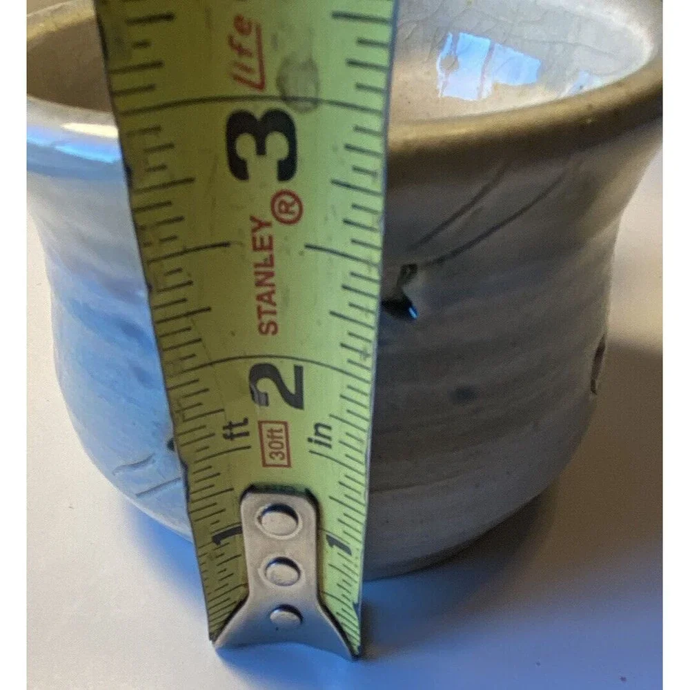 Nice Handmade Pottery Signed Shooting Stars Gray High End Coffee Mug Minty - Picture 10 of 10